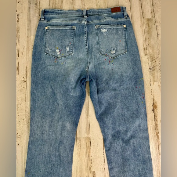 Judy Blue Jeans Womens 15/32 Blue Mid Rise Distressed  Skinny - Picture 10 of 11